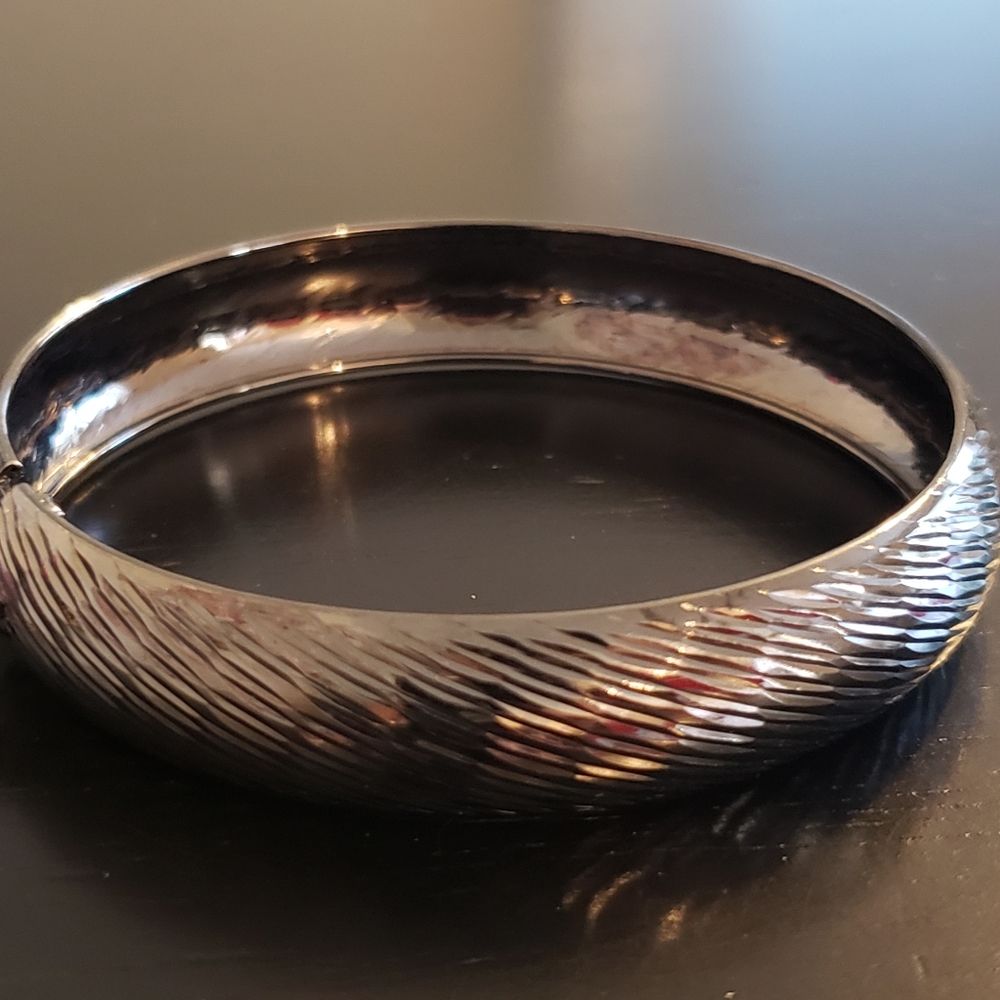 💕Pewter Tone Sterling Bangle LIRM